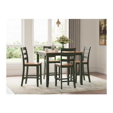 Gesthaven 5-Piece Dining Room Set In Natural and Green