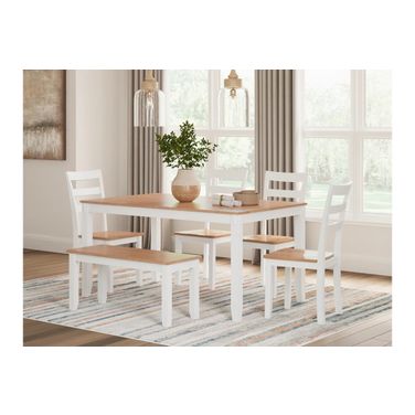 Gesthaven 6-Piece Dining Room Set In Natural and White