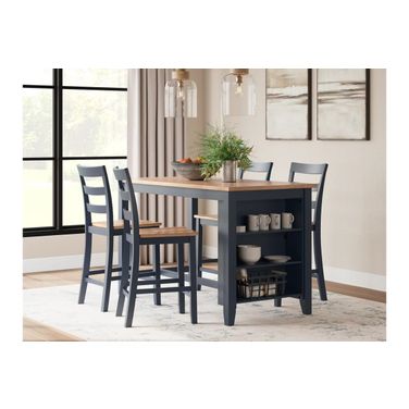 Gesthaven Counter Height Dining Room Set In Natural and Blue