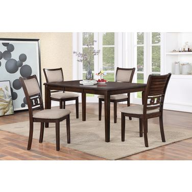 Gia 5 Piece 60 Inch Dining Table and 4 Chairs In Cherry
