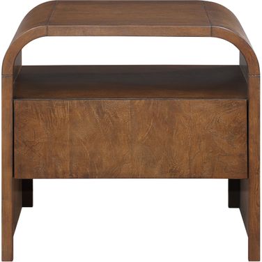 Giada Solid Wood and Veneer Nightstand In Brown