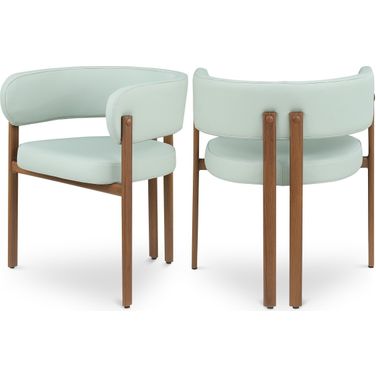 Gideon Mint Vegan Leather Dining Chair Set of 2 In Green
