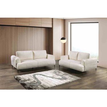 Gladbach Living Room Set In Linen White