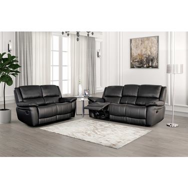 Glarus Manual Reclining Living Room Set In Black