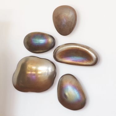 Glass Wall Gems Set of 5 In Metallic