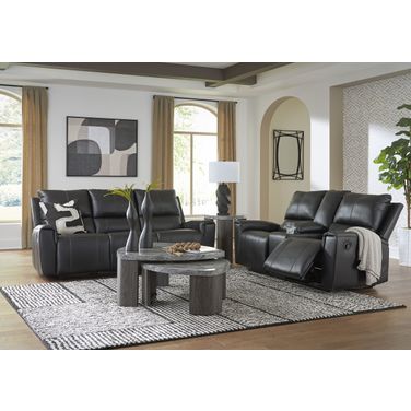 Glassmere Reclining Living Room Set In Black
