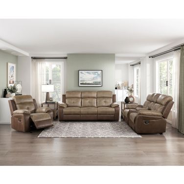 Glendale Double Reclining Living Room Set In Brown