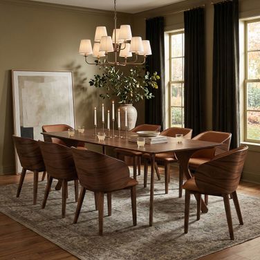 Glenwood 86.75 Inch Dining Room Set In Brown