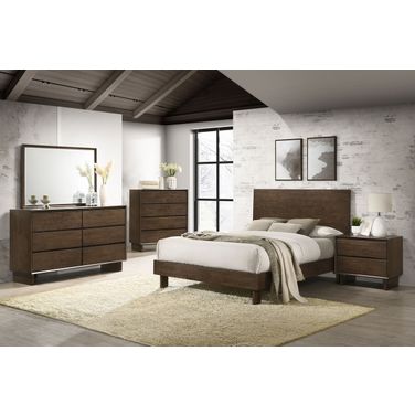 Glenwood Platform Panel Bedroom Set In Warm Brown