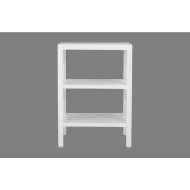 Global Archive X-Side Accent Bookcase with 2 Shelves In Matte White