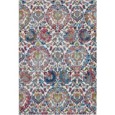 Global Vintage Ivory and Blue 4' x 6' Area Rug
