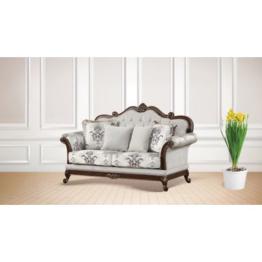 Gloria Button Tufted Loveseat In White