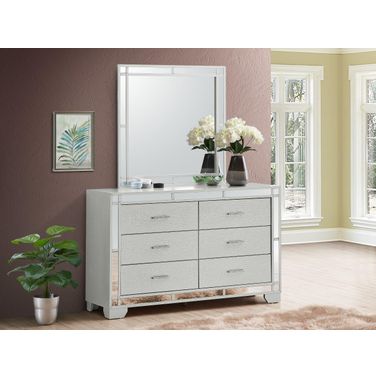 Glory Furniture Madison Mirror In Silver Champagne