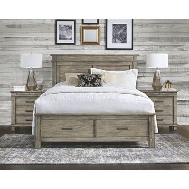 Glacier Point Greystone King Panel Storage Bed
