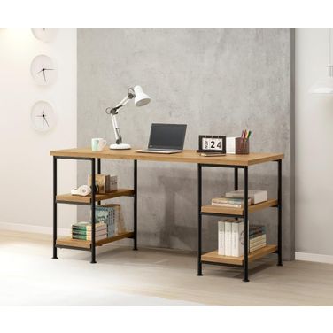 Golden Oak 4 Shelves Desk