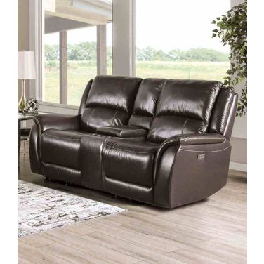 Gorgius Power Loveseat In Espresso