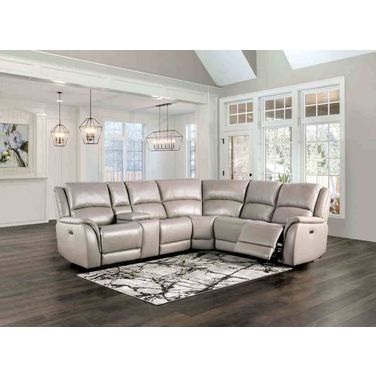 Gorgius Power Sectional In Light Gray