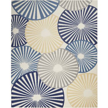 Grafix White 7'10" x 9'10" Contemporary Area Rug