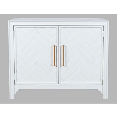 Gramercy Chevron 40 Inch 2 Door Accent Chest In Blanc