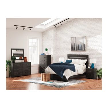 Granaport Panel Bedroom Set In Dark Gray