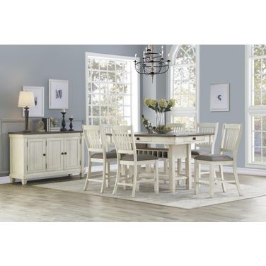 Granby Antique White And Rosy Brown Counter Height Dining Room Set