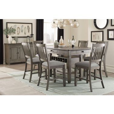Granby Coffee And Antique Gray Counter Height Dining Room Set