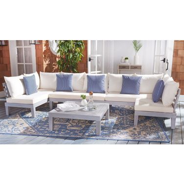 Granton 5 Piece Living Set In White and Grey