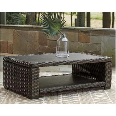 Grasson Lane Brown Outdoor Rectangular Cocktail Table