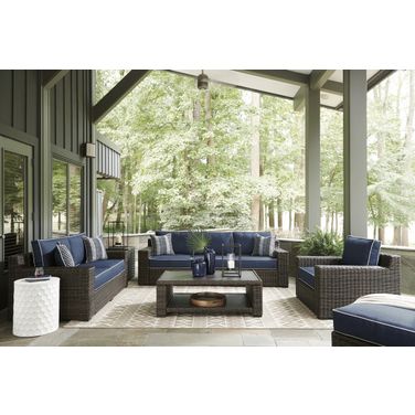 Grasson Lane Brown Outdoor Rectangular Occasional Table Set