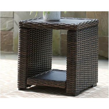 Grasson Lane Brown Outdoor Square End Table