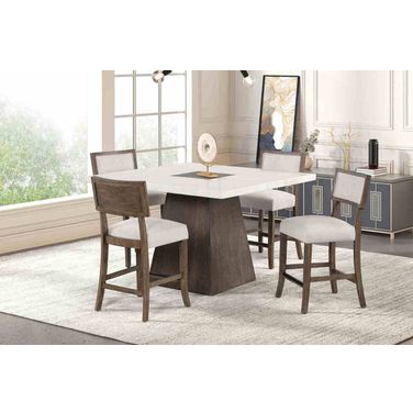 Grasten Counter Height Dining Room Set In Dark Walnut