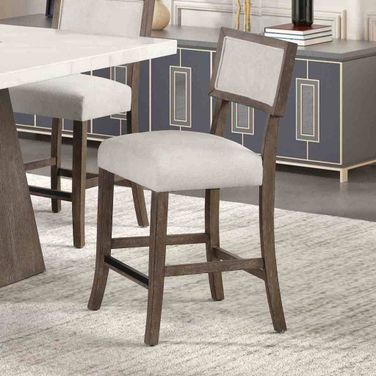 Grasten Counter Height Stool Set of 2 In Dark Walnut and Light Gray