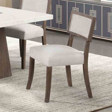 Grasten Side Chair Set of 2 In Dark Walnut and Light Gray