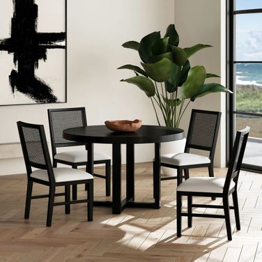 Grenada 47.5 Inch Round Dining Room Set In Black