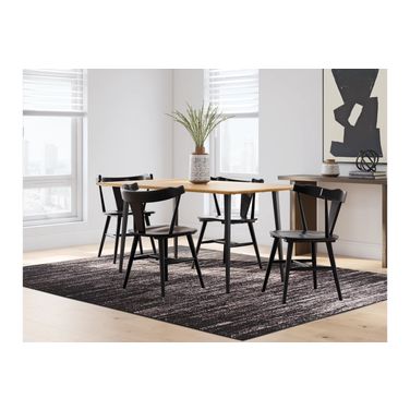 Gretlynn 5-Piece Dining Room Set In Black and Natural
