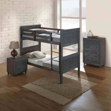 Griffin Twin Bed In Charcoal Brown