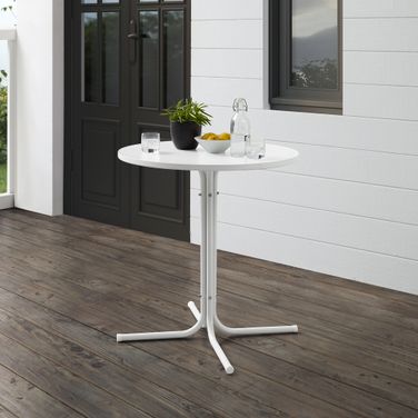 Griffith Retro Outdoor Bistro Table In White Satin