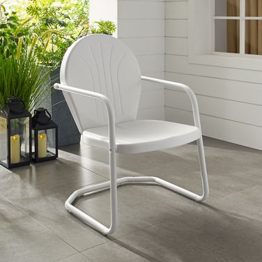 Griffith Retro Outdoor Chair In White Gloss