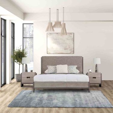 Grimsby Eastern King Bed In Stone Gray