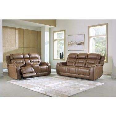 Guru Power Reclining Living Room Set with Audio Seating In Caramel