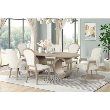 Gwendolyn Oval Dining Room Set In Beige