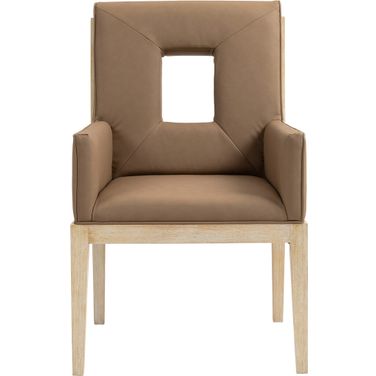 Gwendolyn Vegan Leather Dining Arm Chair In Black and Brown