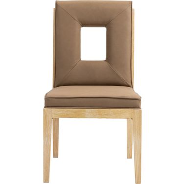 Gwendolyn Vegan Leather Dining Side Chair Set of 2 In Black and Brown