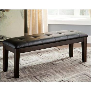 Haddigan Dark Brown Large Upholstered Dining Room Bench