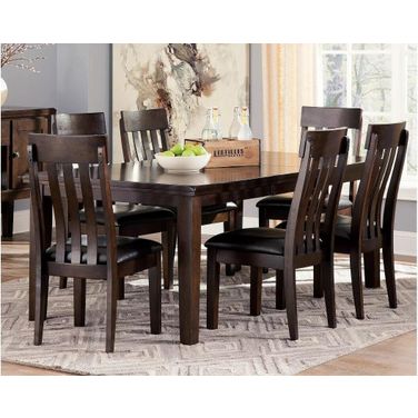 Haddigan Dark Brown Rectangular Extendable Dining Table