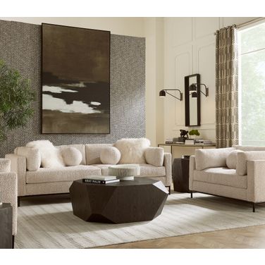 Haden Solid Wood with Oak Veneer Geometric Occasional Table Set in Dark Brown