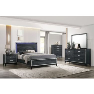 Haiden Bedroom Set In Weathered Black Finish