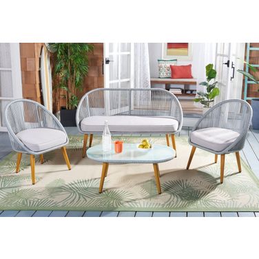 Halcott 4 Piece Living Set In Grey and Grey