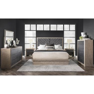 Halifax Complete Upholstered Bedroom Set In Flax and Java