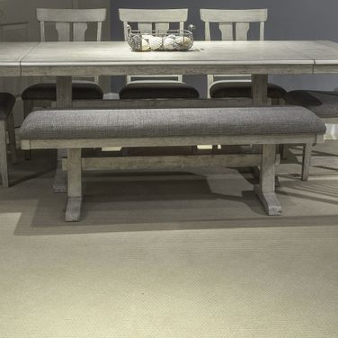 Hallendale Upholstered Dining Bench In White